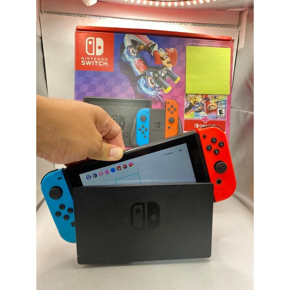 Nintendo Switch 1 neon Red Blue 32GB Handheld Console + Dock Complete In Box